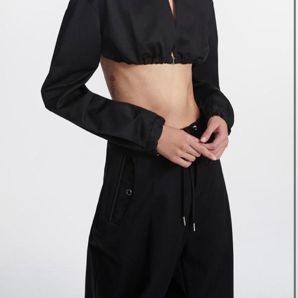 Dion Lee - Eyelet Tie Parachute Black Trousers Adjustable Waist Pants - Picture 3 of 5